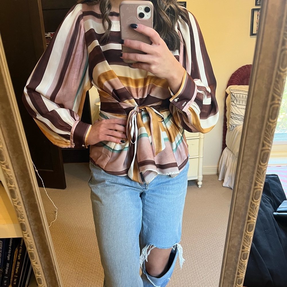 Zara multicolored tie top